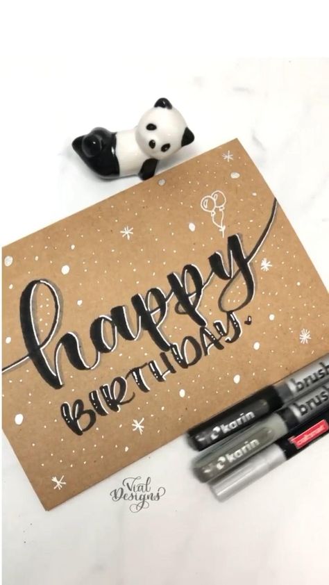 Birthday Card Letter, Happy Birthday Diy, Happy Birthday Hand Lettering, Happy Birthday Calligraphy, Diy Lettering, Happy Birthday Writing, Happy Birthday Font, Diy Calligraphy, Creative Birthday Cards