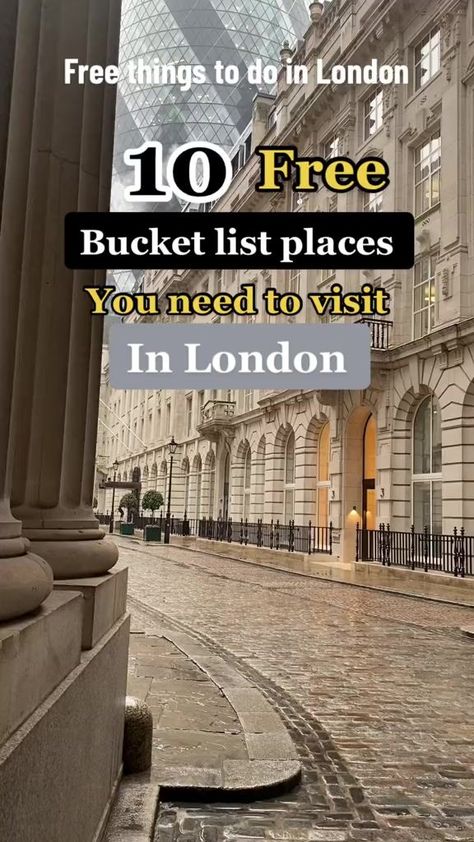 10 free places you need to include in your London’s bucket list. Save them for your best time in London. .....#londonbucketlist #thingstodoinlondon #freelondon #londonlife #londonactivities #londonhotspots #explorelondon #secretlondon #londonhiddengems #londonreels #londonrooftops #londonparks #londonbylondoners #visitlondon #londonspots #seemylondon #londontrip #dateideas #londonguide #londontravel #londra | London and beyond | London Trip Planning, London Activities, London England Travel, London Sightseeing, London Bucket List, London Dreams, London Guide, London Vacation, Top Places To Travel