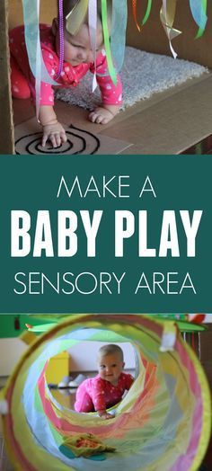 Toddler Approved!: Easy Baby Sensory Play Area Ideas                                                                                                                                                                                 More Sensory Tunnel, Play Area Ideas, Sensory Area, Baby Zintuiglijk, Baby Play Areas, Infant Classroom, Baby Sensory Play, Baby Play Activities, Diy Bebe