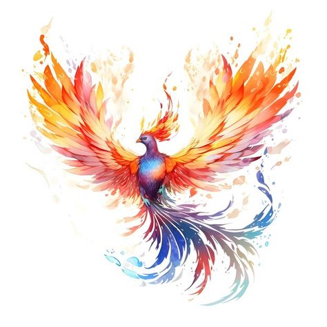 Vector rainbow colored fire phoenix on a... | Premium Vector #Freepik #vector #bird-pattern #bird-illustration #art #phoenix Watercolor Phoenix Tattoo, Digital Art Programs, Phoenix Tattoo Design, Phoenix Bird, Phoenix Tattoo, Fantasy Lovers, Colorful Bird, Mors Dag, Impressionist Art