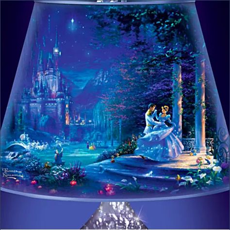 This Thomas Kinkade Cinderella Lamp Looks Like A Gift From The Fairy Godmother Cinderella Dancing, Disney Jigsaw Puzzles, Thomas Kinkade Paintings, Kinkade Paintings, Kinkade Disney, Thomas Kinkade Disney, Gold Art Print, Disney Fine Art, Disney Cinderella