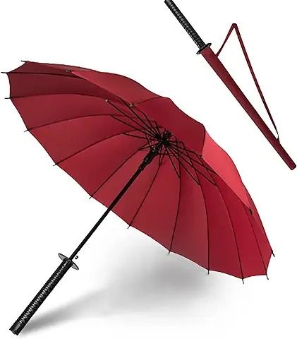 Amazon.com : samurai umbrella Umbrella Design, Long Umbrella, Dystopian Fashion, Pretty Knives, Nine Tailed Fox, Fantasy Props, Umbrella Designs, Samurai Swords, Zombie Apocalypse