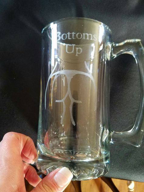 Bottoms Up Beer mug Etching Ideas, Garden Rock Border, Edging Ideas, Cricut Craft, Cricut Craft Room, Cricut Crafts, Beer Mug, Craft Room, Etching