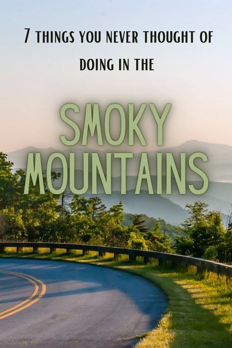 Headed to the Smoky Mountains and want to do something unique? Take a look at our list of 7 things to do in the Smoky mountains that you hadn't thought of before! Smoky Mountain Vacation, Things To Do In Great Smoky Mountains, Smoky Mountains National Park, Smoky Mountains Photography, Indoor Things To Do, Smoky Mountains Tennessee, Smokey Mountains National Park, Tennessee Road Trip, Smokey Mountains Vacation