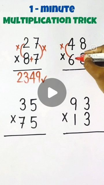 Maths Learning, 2 Digit Multiplication Tricks, Multiplication For 3rd Grade, Maths Multiplication, Maths Multiplication Tricks, Math Cheat Sheets Free Printable, 3 Digit Multiplication Tricks, Multiplication Tricks 3rd Grade, School Math