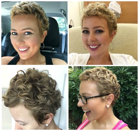 chemo curls collage Hair After Chemo, Hairstyles After Chemo, Chemo Curls, Hair Growth After Chemo, Growing Out Hair, Chemo Hair, Hair Challenge, Wavy Haircuts, Athletic Hairstyles