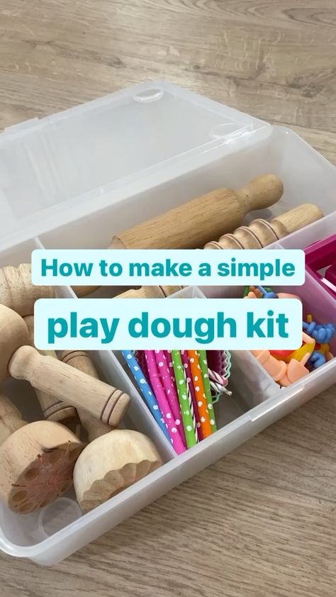 littlelifelonglearners on Instagram: Play dough is one of our go-to invitations so I love having supplies out ready for the kids to access as they please. Here’s one of the… Diy Playdough, Sensory Ideas, Playdough Kits, Busy Boxes, Playdough Mats, Baby Learning Activities, Fine Motor Skills Activities, Toddlers And Preschoolers, Messy Play