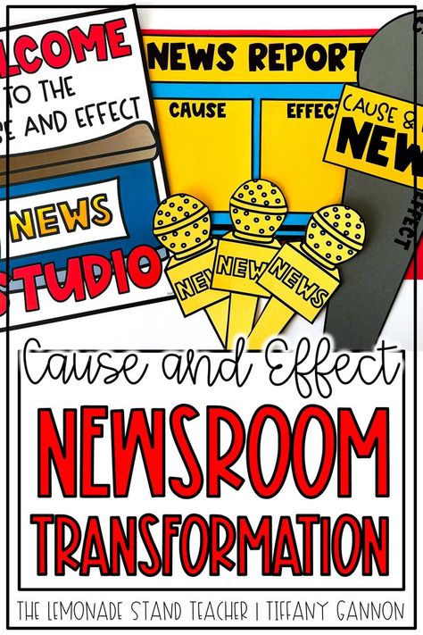 Looking for easy prep activities to teach cause and effect?! These cause and effect activities contain anchor charts, posters, worksheets, crafts, activities, room transformation ideas, and more. Your students will love getting to be cause and effect news reporters! Teaching Cause And Effect, Reading Room Transformations, Cause And Effect Games, Cause And Effect Activities, Glow Games, Camping Classroom, Prep Activities, Classroom Transformation, Library Science