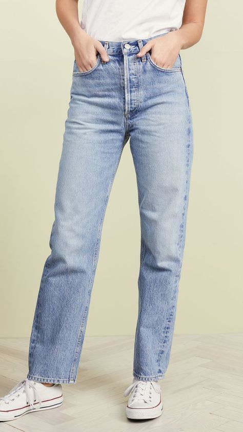 The 5 Best Straight-Leg Jean Brands, Hands Down | Who What Wear Best Jeans For Women, 90s Jeans, Outfit Jeans, Loose Fit Jeans, Loose Jeans, 2019 Fashion, Relaxed Fit Jeans, Best Jeans, Summer 2019