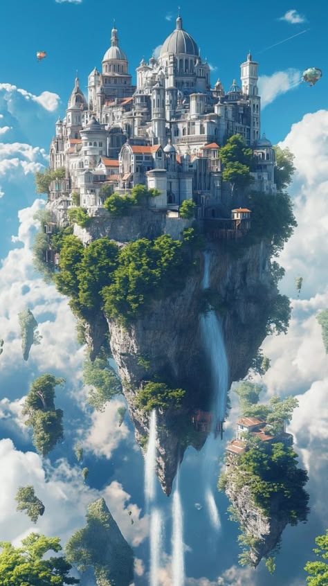 Fantasy World Art Dreams, Floating Earth, Sky Islands, Elf City, Dragon World, Fantasy Castles, Sky Island, Hyrule Castle, Floating City