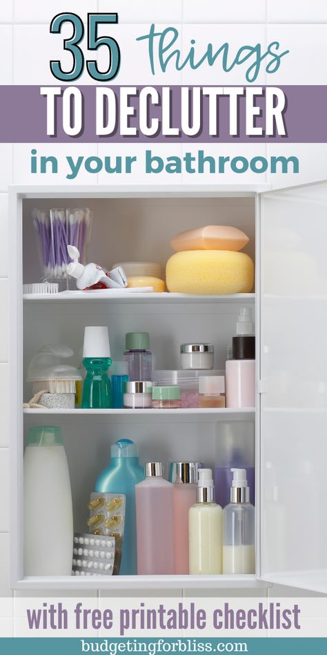 Cluttered Bathroom, How To Declutter Your Bedroom, Declutter Fast, Declutter Bathroom, Decluttering Checklist, Things To Declutter, Start Decluttering, Bathroom Counter Organization, Organize Your Bathroom