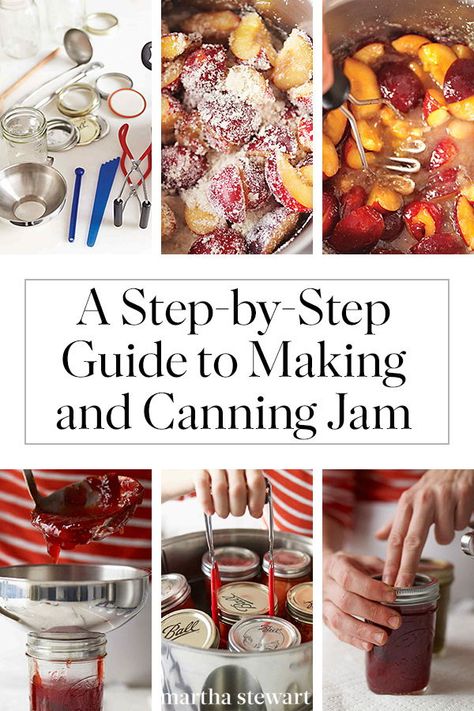 How to Make and Can Jam | Canning is a technique that can intimidate even the experienced cook. Here, we show you basic canning techniques, using a plum jam recipe. However, the same methods can be used for preserving many other fruits and some vegetables. After you’ve mastered the basics, you can move on to more elaborate recipes.  #canning #preserving #marthastewart How To Can Jam, Fufilling Food, Basic Jam Recipe, Plum Jam Recipe, Jam Canning, Canning Jam Recipes, Plum Jam Recipes, Making Jam, Make Jam