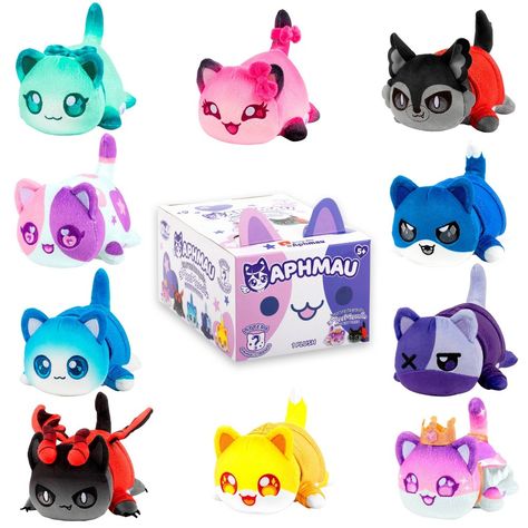 Aphmau, the mega star female gamer and YouTube creator, is known for her love of cats and her collection of adorable MeeMeow plushies! Litter 6 is the latest release from Aphmau’s MeeMeows Mystery Plush collection – a brand new line up of plush toys, perfect for Aphmau and cat lovers. There are 8 different Aphmau & Friends themed MeeMeows to collect, including Aphmau Cat, Aaron Cat, Zane Cat, and KC Cat. Each MeeMeow Mystery Plush comes in a blind box for surprise unboxing fun! These cute cat pl Aphmau Toys, Meemeows Aphmau, Daughters Quotes, Aphmau Merch, Aphmau Meemeows, Female Gamer, Bunny Outfits, Cat Plushies, Barbie Invitations