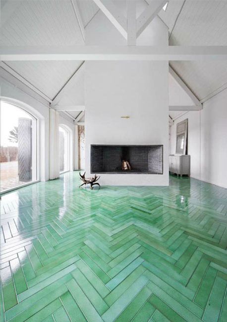 15 Rooms with Scene Stealing Floors: Another herringbone tile floor, this one by Made a Mano. Empty Room, Painted Floors, Nalu, Style At Home, Floor Design, On The Floor, My New Room, A Fire, Home Fashion