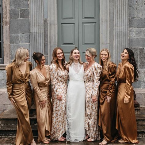 Chocolate, Mocha & Toffee: 22 Chic Brown Bridesmaid Dresses Brown Bridesmaid Dress, Brown Bridesmaids, Mocha Wedding, Bridesmaid Dress Ideas, Mismatched Dresses, Mocha Dress, Brown Bridesmaid Dresses, Bridesmaids Jumpsuits, Gal Got