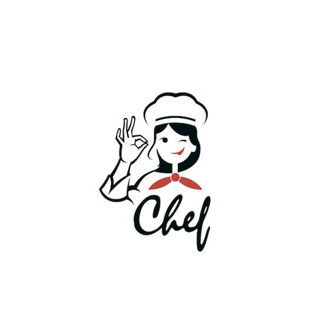 Chef Woman, Chef Logo, Kitchen Logo, Woman Design, Female Chef, Kitchen Decor Wall Art, Premium Vector, Graphic Resources, Chef