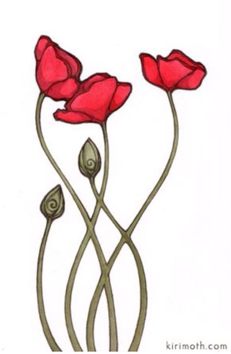 Cute and simple Fiori Art Deco, Fleurs Art Nouveau, Art Deco Tattoo, Art Nouveau Tattoo, Motifs Art Nouveau, Nouveau Tattoo, Illustration Art Nouveau, Design Art Nouveau, Poppies Tattoo