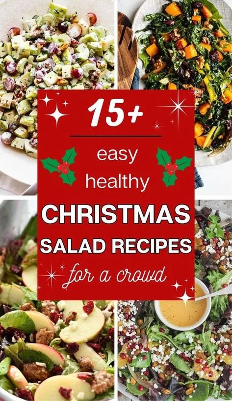 Christmas Salad Recipes for a Healthier Holiday! Christmas Salad Ideas, Healthy Christmas Dinner, Salad Recipes Holidays, Christmas Fruit Salad, Cold Side Dishes, Christmas Potluck, Christmas Salad Recipes, Christmas Salad, Healthy Christmas Recipes