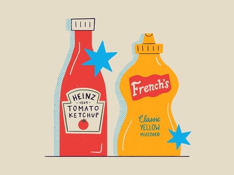 Hot Sauce Bottle Illustration, Tomato Ketchup, Illustration Food, Family Cooking, Learning Design, Ketchup Bottle, Work Inspiration, Summer Treats, Food Illustrations