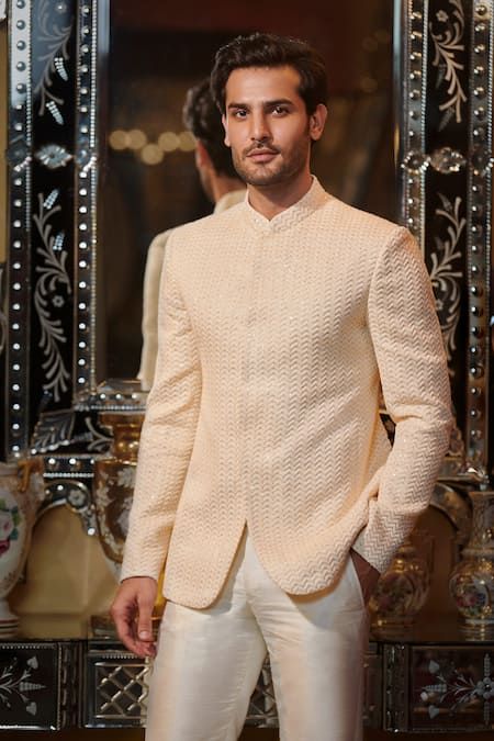 Sawan Gandhi, Indo Western Outfits For Men, Raw Silk Embroidery, Indian Wedding Suits Men, Indian Wedding Clothes For Men, Wedding Kurta For Men, Groom Dress Men, Rush Outfits, Wedding Outfit Men