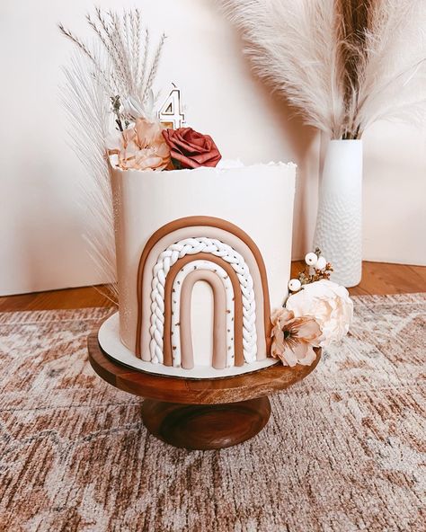 Boho Rainbow Birthday Party Cake, Boho Rainbow Cake Ideas, Boho Rainbow Smash Cake, Neutral Rainbow Cake, Boho Cake Ideas Birthday, Rainbow Boho Cake, Boho Rainbow Birthday Cake, Boho Birthday Cake, Rainbow Smash Cakes