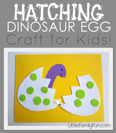 Little Family Fun: Hatching Dinosaur Egg Craft Dinosaur Egg Craft, Craft Dinosaur, Dinosaur Crafts Kids, Hatching Dinosaur Egg, Dinosaur Crafts Preschool, Dinosaur Theme Preschool, Egg Hatching, Dinosaur Craft, Dinosaur Activities Preschool