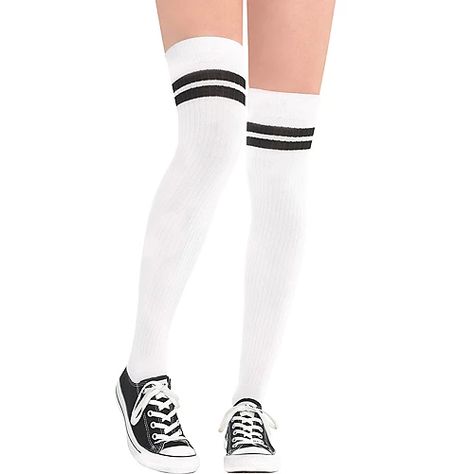 Basketball Player Costume, Baseball Player Costume, Striped Thigh High Socks, Black Halloween Costumes, Socks Party, Thigh High Sock, Ankle Socks Women, Thigh High Socks, Black Halloween