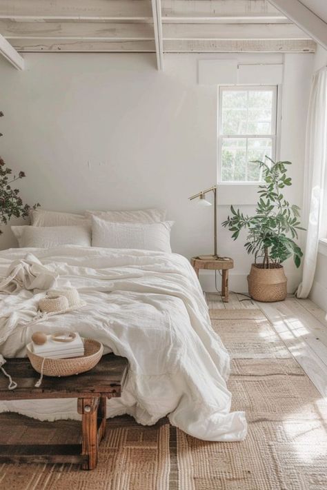 Bedroom Inspo Aesthetic Minimal, Bohemian Minimalist Bedroom, Comfort Apartment, Minimal Boho Bedroom, Small Bedroom Ideas Minimalist, Minimalist Boho Bedrooms, Bedroom Ideas Minimalist, Boho Minimalist Bedroom, Calm Bedroom