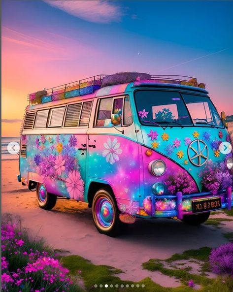 Vw Hippie Van, Combi Hippie, Hippy Bus, Kombi Trailer, Peace Sign Art Hippie, Slug Bug, Camper Art, I Am Busy, Bus Art