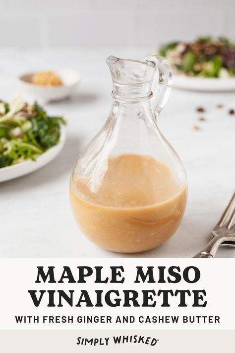 This maple miso dressing is a simple, flavorful vinaigrette that features vibrant fall flavors and pairs well crisp greens and autumn vegetables. Cashew Miso Dressing, Miso Vinaigrette Recipe, Orchid Care Rebloom, Miso Dressing Recipe, Miso Salad Dressing, Autumn Vegetables, Vinegar Dressing, Miso Dressing, Vinaigrette Recipes