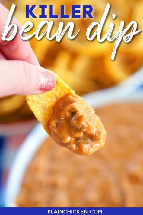 Hamburger Taco, Refried Bean Dip, Velveeta Recipes, Mexican Dip, Mexican Dips, Bean Dip Recipes, Crock Pot Dips, Mexican Appetizers, Frijoles Refritos