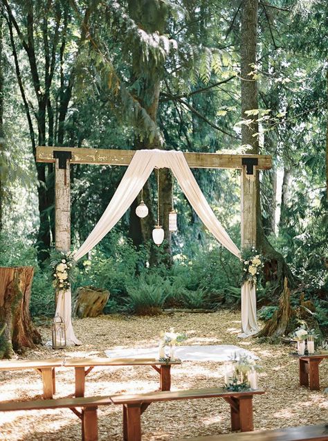 Weeping Willow Wedding, Slytherin Wedding, Willow Wedding, Pnw Garden, Forest Wedding Ceremony, Garden Forest, Willow Garden, Door Backdrops, Cement Patio