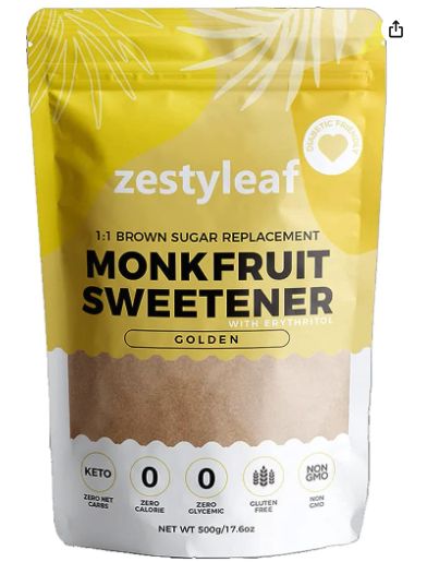 About this item Golden monk fruit sweetener with erythritol Zero calorie, zero carbs natural sugar alternative Diabetic Friendly Perfect for baking cookies, coffee, desserts, and other sugar-free treats Perfect for achieving a healthy lifestyle Brown Sugar Replacement, Monk Fruit Sweetener, Coffee Desserts, Sugar Replacement, Sugar Free Treats, Sugar Alternatives, Monk Fruit, Baking Cookies, Zero Calories