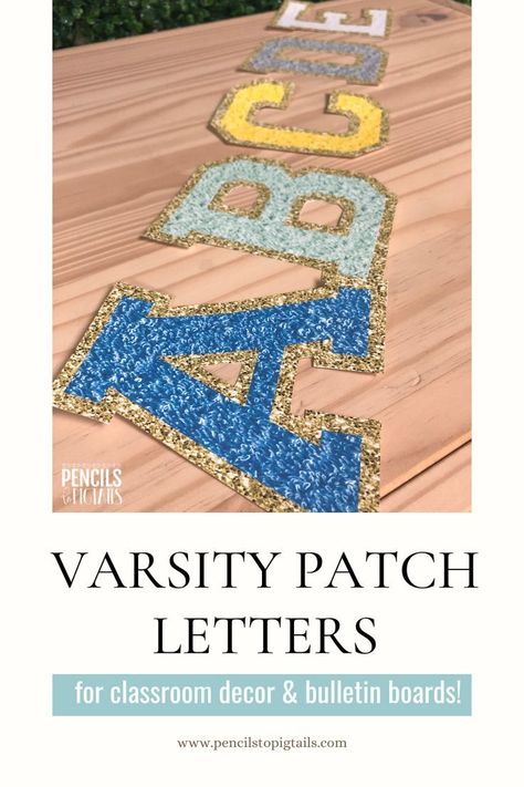 This contains: Stoney Clover Lane Inspired Bulletin Board Letters Sports Bulletin Boards, School Library Decor, Patch Letters, School Counseling Office, Planning Pages, Teachers College, Back To School Bulletin Boards, Classroom Management Strategies, 2nd Grade Classroom