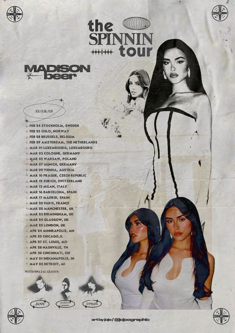 Madison Beer Tour, Beer Drawing, Madison Beer Outfits, Beer Wall, Beer Outfit, Beer Prints, Luv U, Beer Poster, Tour Poster