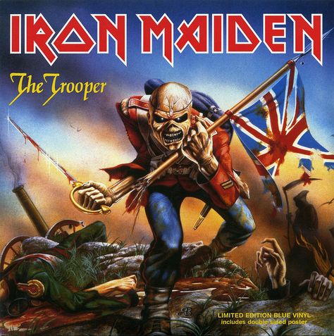 Iron Maiden "The Trooper" EMI 5397 7" Vinyl Single #VinylRecord #DerekRiggs #HeavyMetal #IronMaiden #Eddie #Vinyl Iron Maiden Album Covers, Iron Maiden The Trooper, Iron Maiden Albums, Iron Maiden Posters, Eddie The Head, Iron Maiden Eddie, The Trooper, Realistic Tattoo, United States Marine Corps