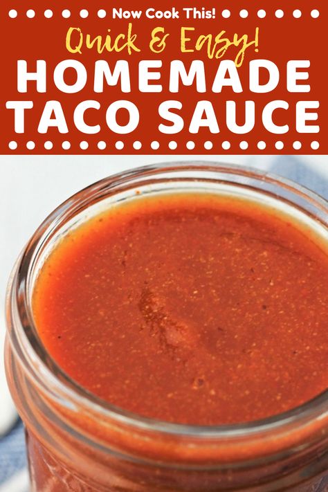 Taco Sauce Recipe, Dairy Free Tacos, Homemade Taco Sauce, Taco Sauce Recipes, Homemade Sauce Recipes, Hot Sauce Recipes, Taco Sauce, Salad Recipes For Dinner, Homemade Seasonings