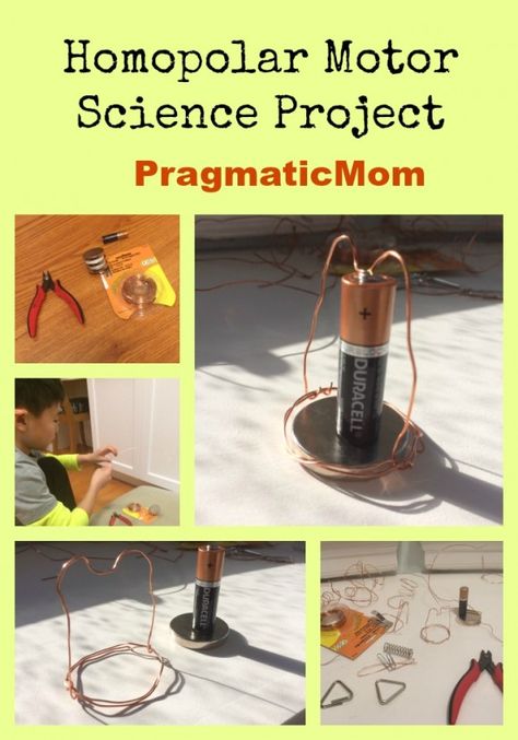 AWESOME! Homopolar Motor Science project @pragmaticmom #STEM #scienceexperiement #homeschool Science Fair Projects For Elementary, Energy Science Projects, Homopolar Motor, Energy Science, Writing Prompts For Kids, Kid Experiments, 5th Grade Science, Fair Projects, Science Project