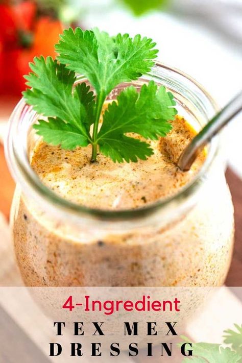 This simple Tex Mex Dressing Recipe is so easy to make and perfect for taco salads!  Low-Carb, Keto-Friendly and Gluten Free!  #TexMexDressing #EasySaladDressingRecipe Tex Mex Dressing, Mexican Salad Dressings, Tex Mex Salad, Taco Salad Dressing, Diet Salad Recipes, Easy Salad Dressing Recipes, Keto Taco Salad, Low Carb Low Fat Recipes, Easy Salad Dressing