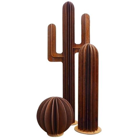 Cactus Metal Art, Metal Cactus, Ideas Terraza, Cardboard Sculpture, Dessert Party, Metal Shelf, Metal Yard Art, Metal Garden Art, Cactus Design