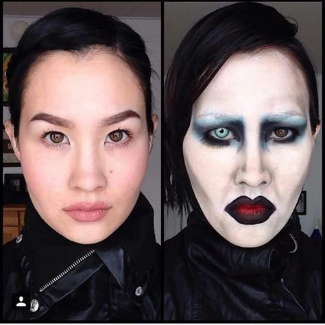 Marilyn Manson makeup Marilyn Manson Makeup, Nina Flowers, Goth Costume, Sugarpill Cosmetics, Casual Makeup, Halloween Parade, Halloween Queen, Character Makeup, Halloween Costumes Makeup