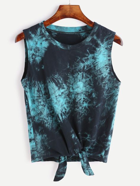 Shop Tie Dye Knot Front Tank Top online. SheIn offers Tie Dye Knot Front Tank Top & more to fit your fashionable needs. Tie Dye Knots, Tie Dye Tops, Vintage Tank Top, Vest And Tie, Casual Tanks, Tie Dye Tank Top, Vintage Vest, Summer Tank Tops, Ribbed Tank Tops