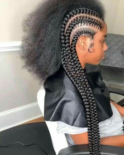 Feedin Braids Hairstyles, Braids For African Women, Diff Hairstyles, Cornrows For Black Women, Military Hairstyles, Braids Edges, Braid Types, Feedin Braids, Lemonade Braids Hairstyles