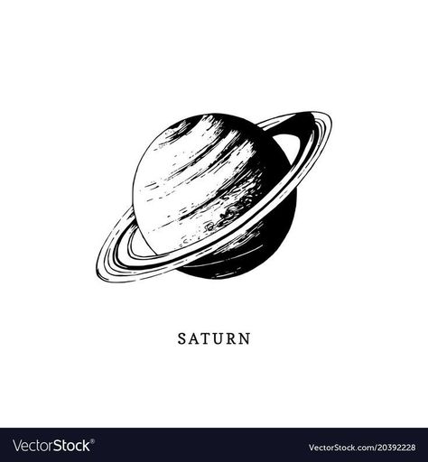 Saturn Planet Tattoo Design, Saturn Planet Tattoo, Saturn Sketch, Saturn Tattoo Design, Saturn Illustration, Saturn Drawing, Planets Drawing, Saturn Design, Planet Illustration