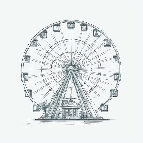 A cartoon illustration of a Ferris Wheel | Premium AI-generated image Ferris Wheel Illustration, Ferris Wheel Drawing, Ferris Wheel Aesthetic, Wheel Drawing, Free Business Card Mockup, Flyer Maker, Business Card Maker, Poster Maker, Poster Invitation