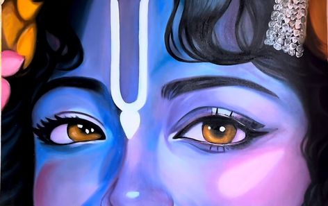 Shree Krishna Eyes Painting, Lachit Borphukan Drawing, Krishna Ji Eyes Painting, Radha Krishna Eyes Painting, Lord Krishna Eyes Drawing, Eyes Of Krishna, Krishna Eyes Sketch, Krishna Eyes Aesthetic Painting, Krishna Eyes Wallpaper