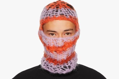 Raf Simons Drops Lush Striped Mohair Balaclavas #daily #news #hypebeast #mux #muxjasper #fivedoubleues Balaclava Design, Balaclava Fashion, White Embroidered Shirt, Crochet Hood, Knitted Balaclava, Circular Fashion, Crochet Bucket Hat, Winter Knit Hats, Crochet Inspo