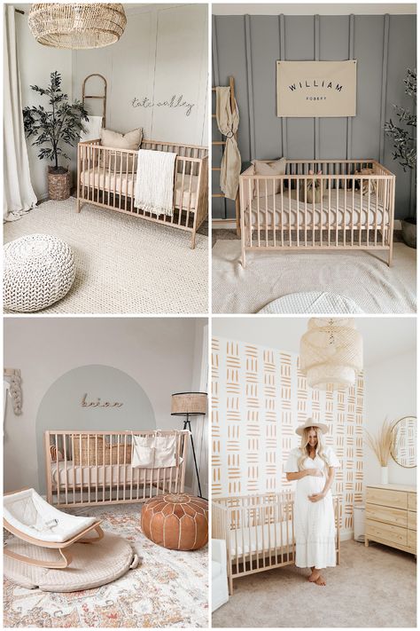 Shiplap Nursery, Nursery Accents, Nursery Accent Wall, Ikea Nursery, Baby Room Neutral, Girl Nursery Room, Nursery Room Design, Nursery Shelves, Baby Boy Room Nursery