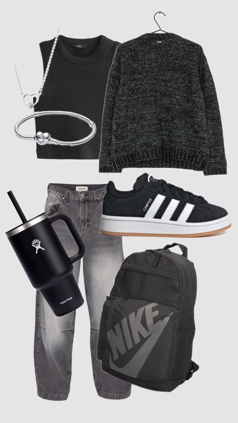 School outfit ❤️ Outfit For Middle School, School Spirit Week, Spirit Week, All Black Outfit, School Spirit, School Outfit, Black Outfit, School Outfits, Middle School