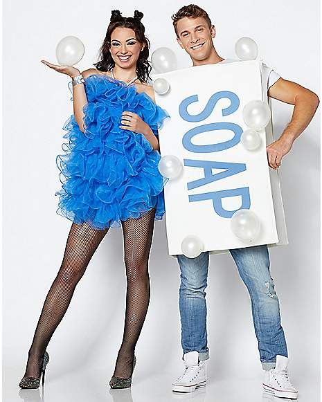 Fake Bubbles, Soap Costume, Loofah Costume, Funny Couple Costumes, Classy Halloween Costumes, Couples Costume, Duo Halloween Costumes, Holiday Leggings, Halloween Leggings